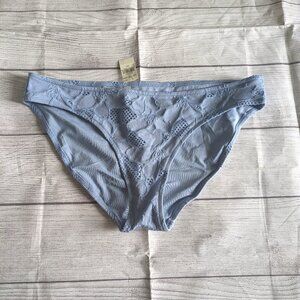 NWT Aerie swimsuit swim bottoms large bikini style blue eyelet floral design